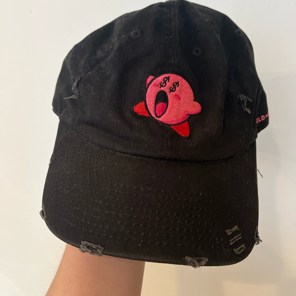 Field grade cap, money monsters, puff money, Kirby hat, baseball hat black